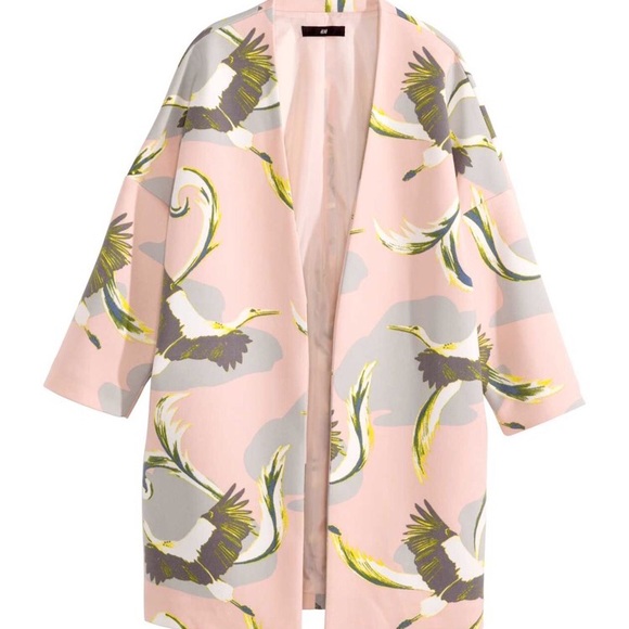 H&M Jackets & Blazers - H&M Pink Crane Coat